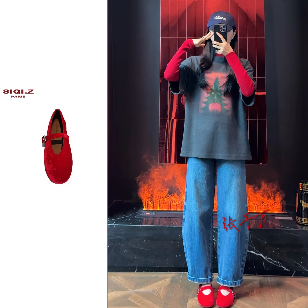 「SIQI miu里miu气巴黎奶奶鞋」长在心巴上的小红鞋！