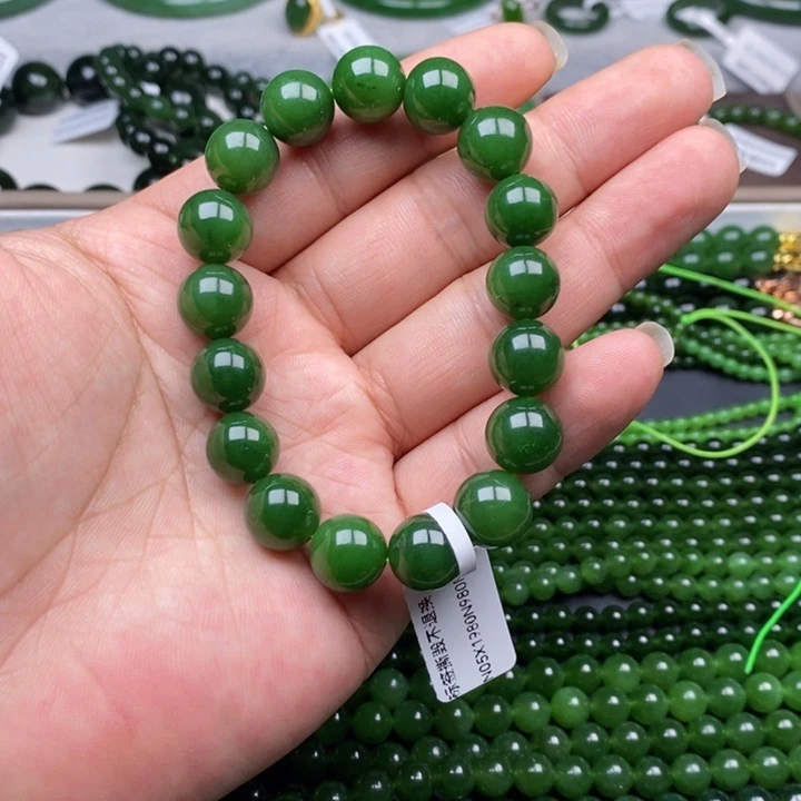 未镶嵌手串和田玉（碧玉）蜀*卡12
