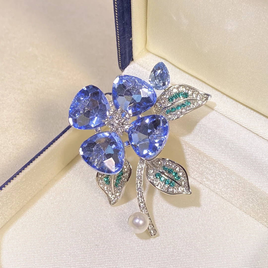 合金胸针 【蓝天白云】蓝色轻奢时尚百搭春夏新款精致优雅简约3009