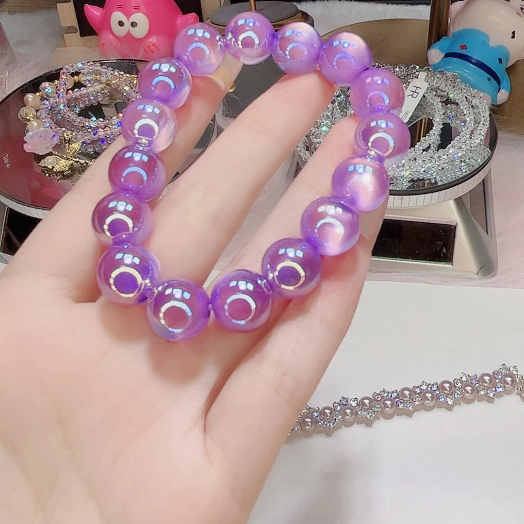 合成碳硅石非金属紫色手链