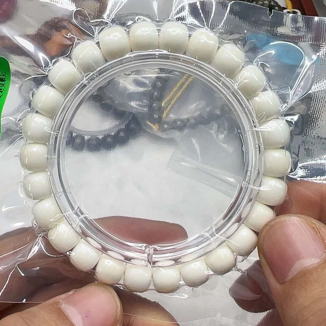 星月菩提手串44骑士糯冰白玉菩提单圈98