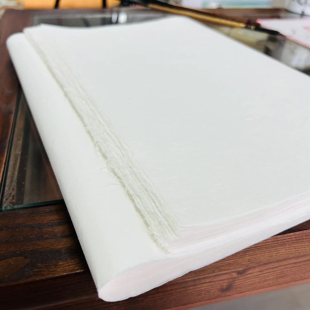 白色楮皮云龙皮纸皮宣纸宣纸36.5*76cm50张