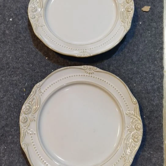 盘瓷片微瑕玫瑰八寸浅盘两个一组