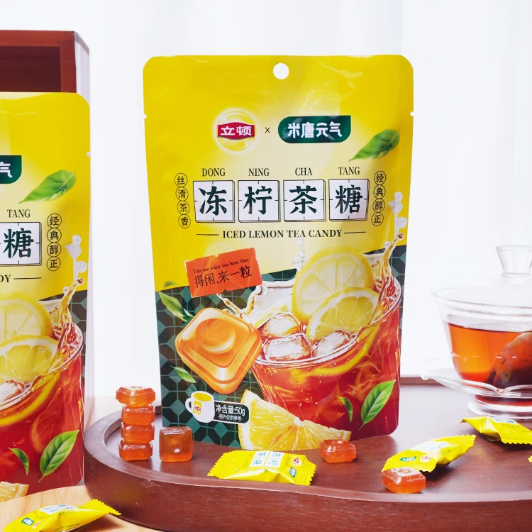立顿联名清爽经典港式风格冻柠茶口味硬糖儿童适用的休闲美味零食