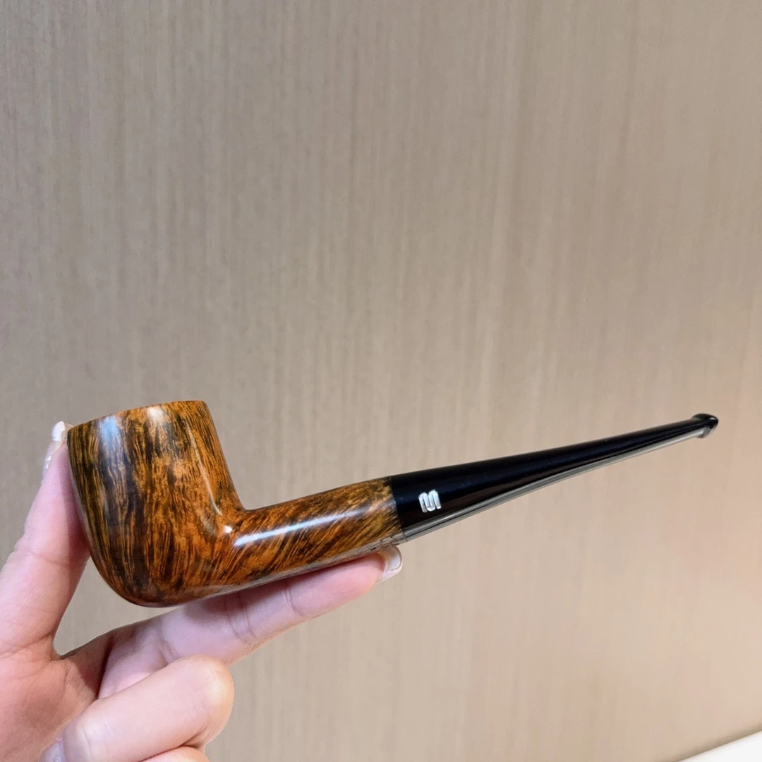 9毫米烟道 经典撞球 男士手工撞球斗直柄实木过滤专用石楠木烟斗