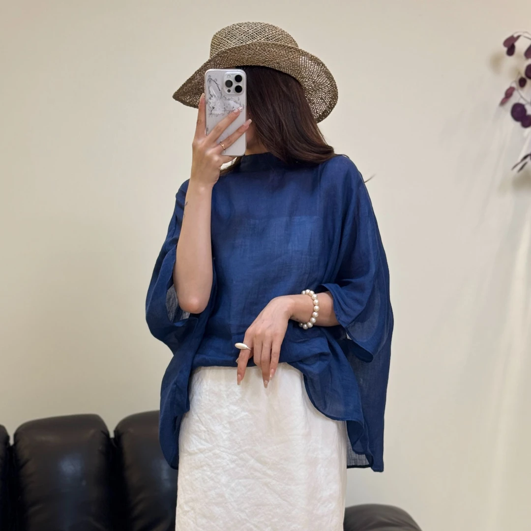 H001-H 100【NO退NO换】夏季圆领百搭透气衬衫