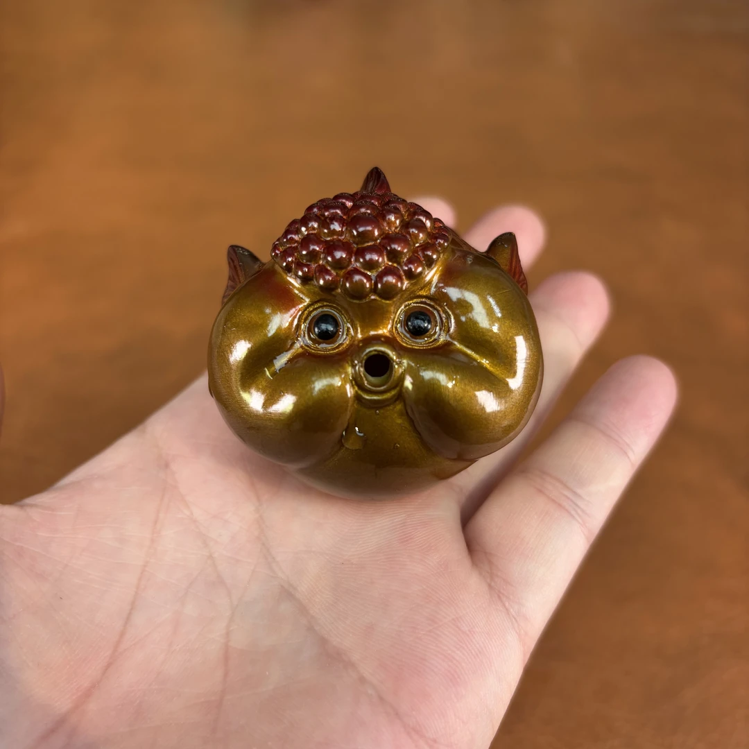 心名茶器 变色泡泡鱼茶宠（金）-5986