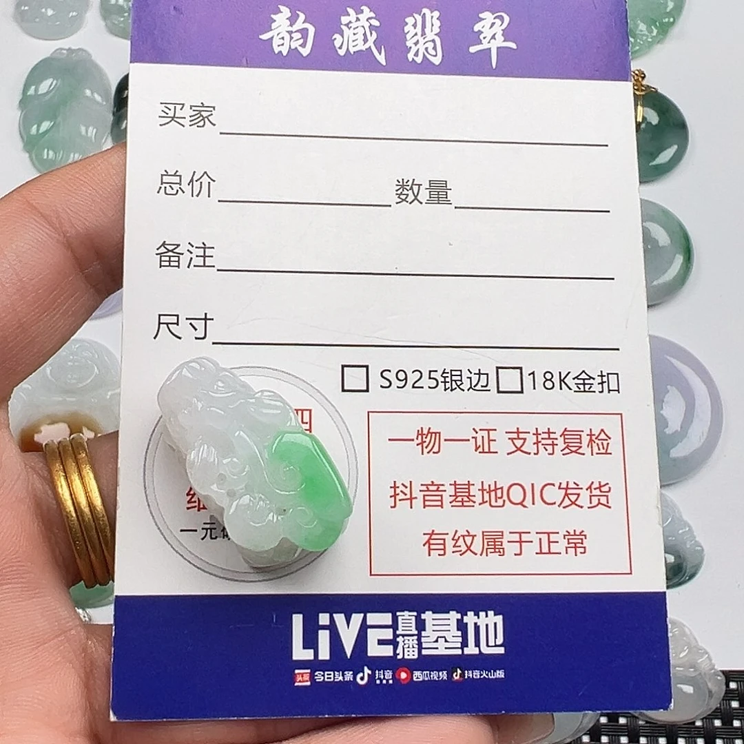 翡翠未镶嵌颈饰飘绿小貔貅