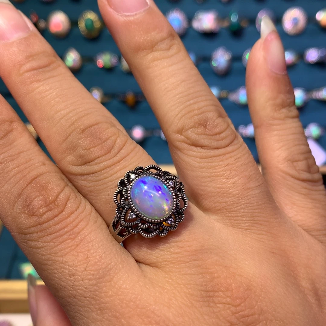 欧泊银S925镶嵌戒指