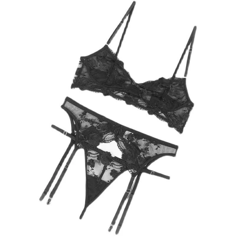 夏季锦纶性感U型超薄款文胸套装欧美女士薄款少女聚拢文胸