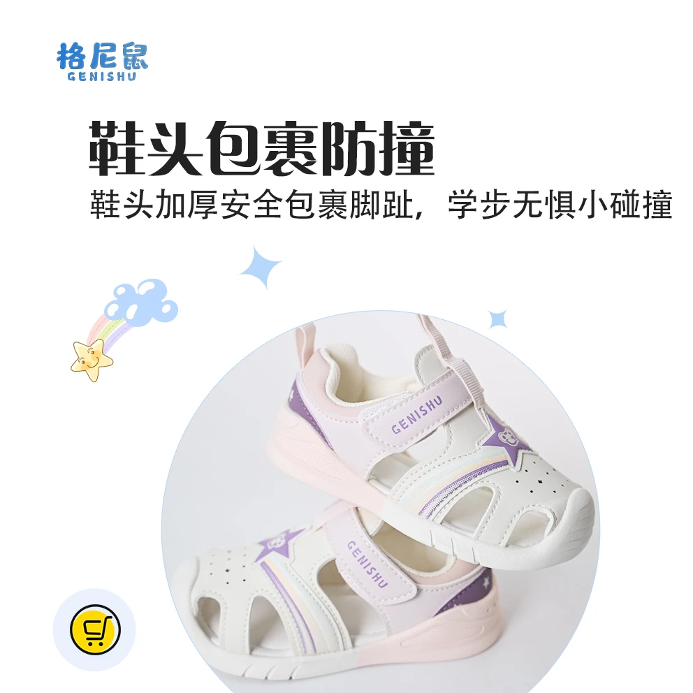 格尼鼠2025款夏季儿童透气时尚童鞋软底防滑防撞休闲鞋