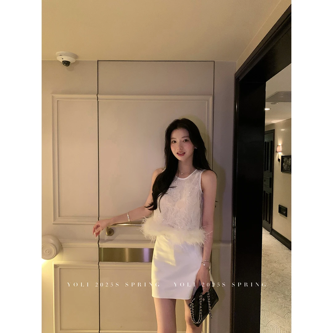 YOLI 张宥利 "格调感"重工亮片上衣