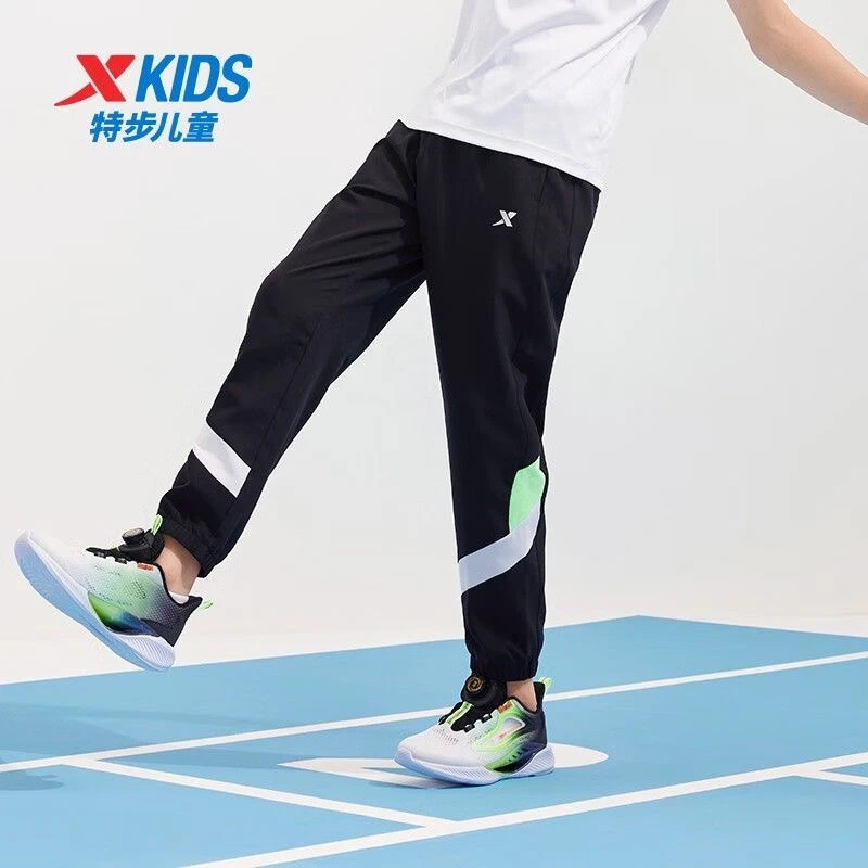 特步童装男童速干裤儿童长裤2025春秋新款大童防蚊裤夏装运动裤子