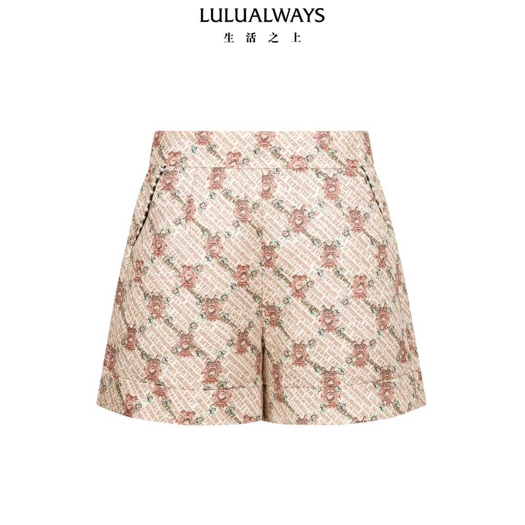 【老板娘夏天】LULUALWAYS25春季新款日常通勤原创提花高腰短裤