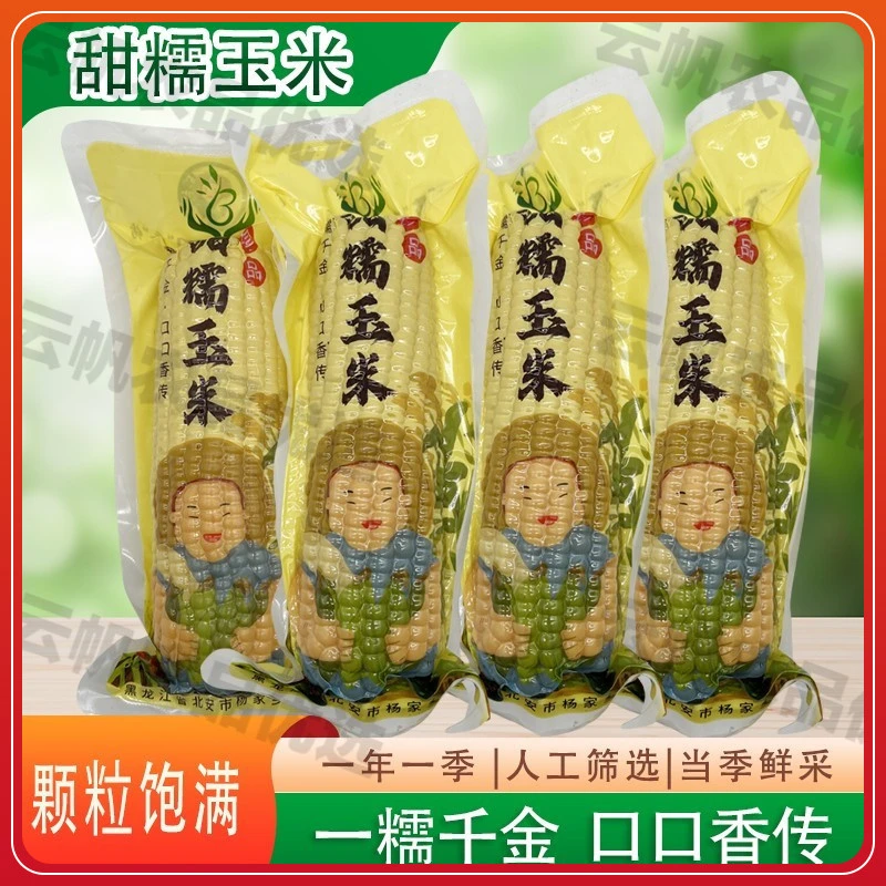 当季东北真空包装黄糯玉米软糯玉米早餐代餐粗粮10根/箱