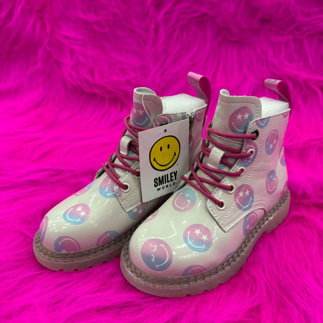 男女童时尚潮流百搭2025新款童鞋笑脸马丁靴BS13079DAS13079D