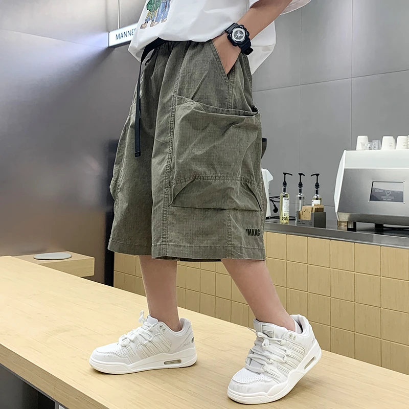 儿童装男童夏装薄款裤子2025新款夏季中大童工装短裤夏款休闲中裤