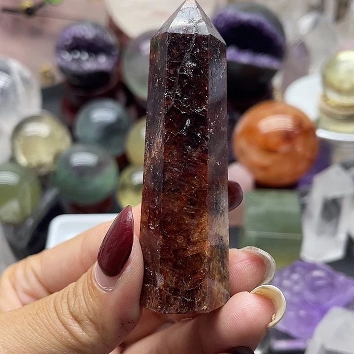 未镶嵌水晶珠宝半成品65牛血色红椒花高7.3宽2.1