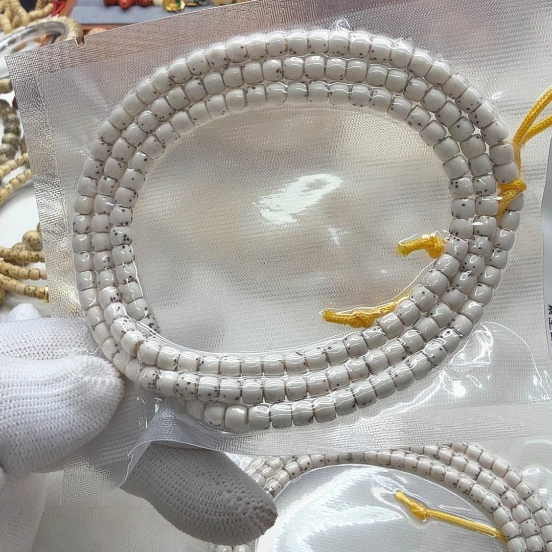 星月菩提手串9梵天原脂白星月半壁5左右108