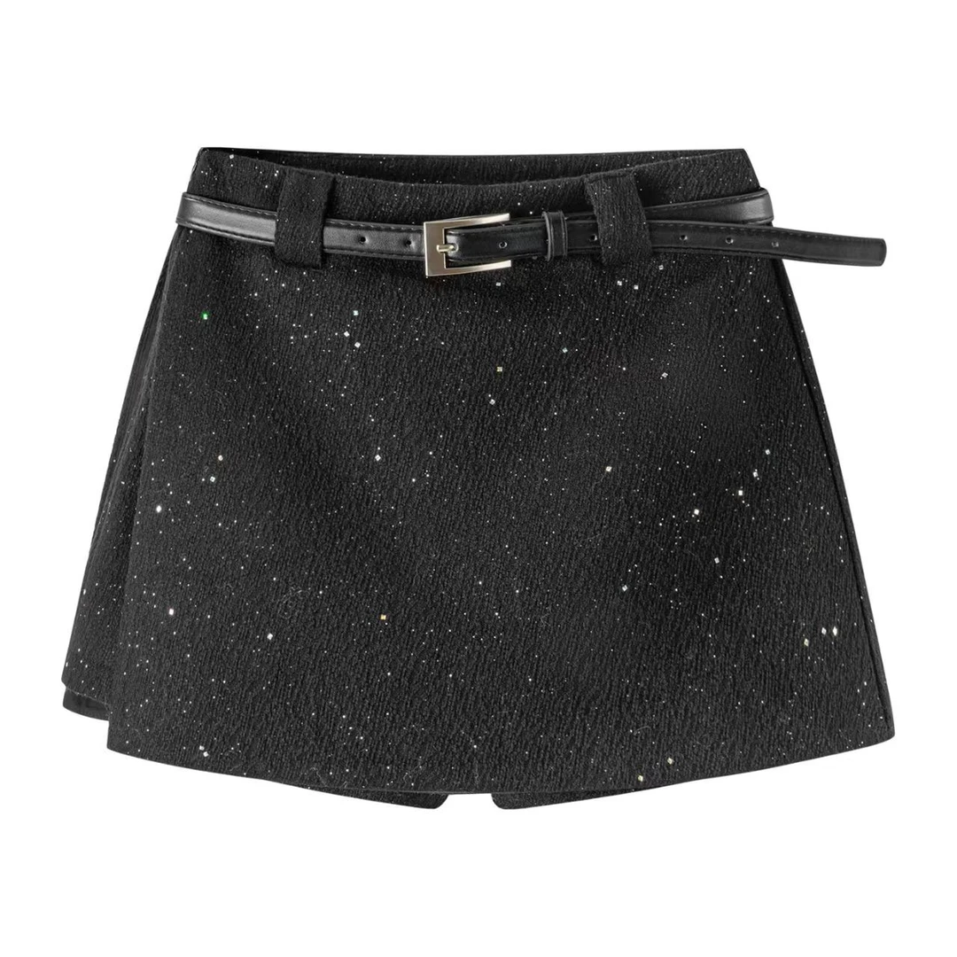 【聚新汇】高级设计感经典款亮闪西装裤裙显瘦气质优雅时尚潮流