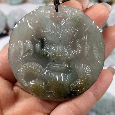 翡翠颈饰未镶嵌龙行天下福利