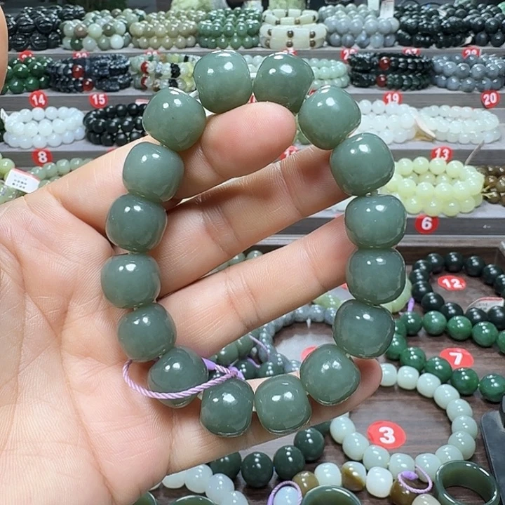 未镶嵌手链和田玉新疆且末蓝老型卡14