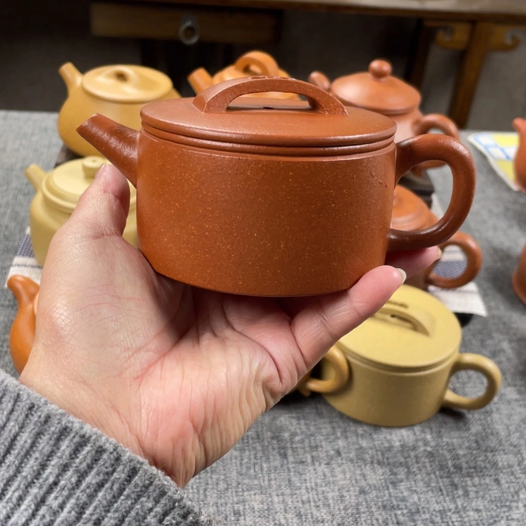紫砂茶壶红降坡汉瓦全手40目190