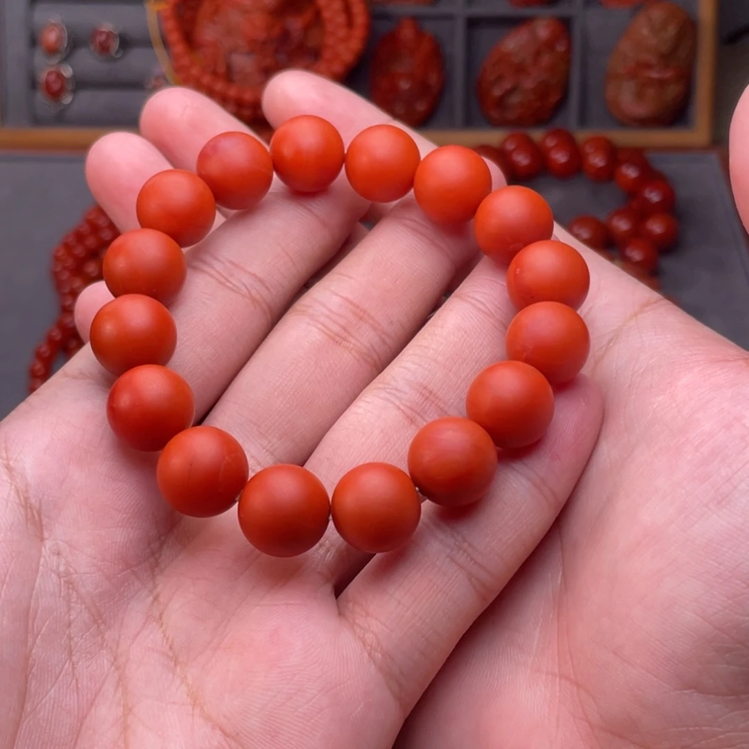 南红玛瑙未镶嵌配饰卡13mm保山啊东寨