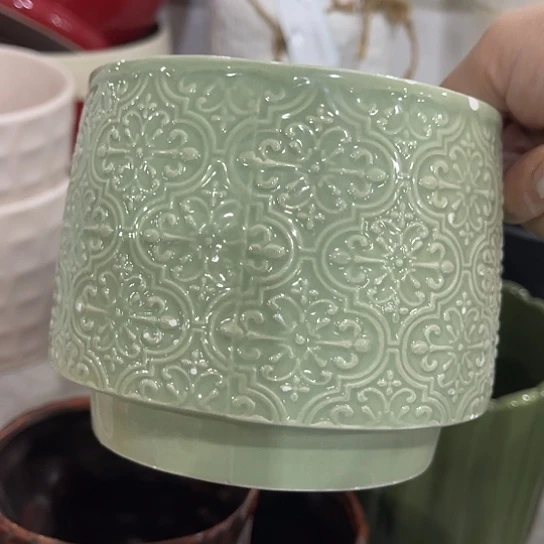 多肉绿植陶瓷花盆9.9包邮，有孔