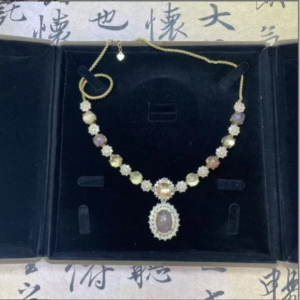 天然玉石保真SJHXLH05-1 时尚甄选款 豪镶项链多样性发其一精致