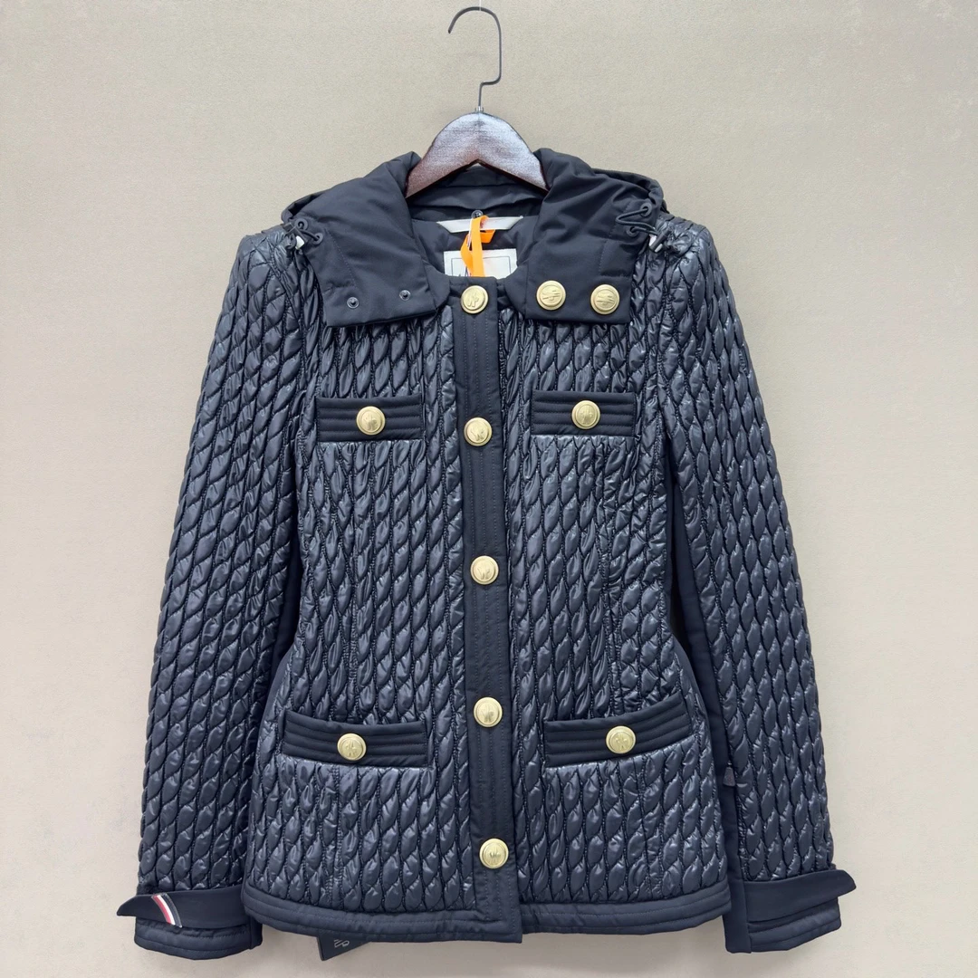 99新 MONCLER 蒙口 小香风 菱格连帽外套 2码 cl00028