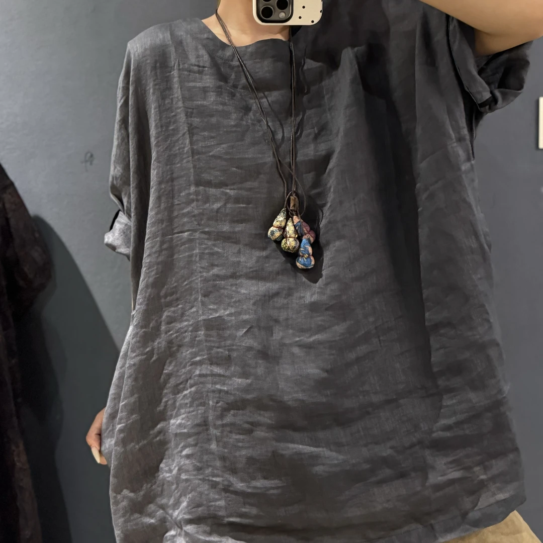 夏季大码女装纯色套头款纯色上衣