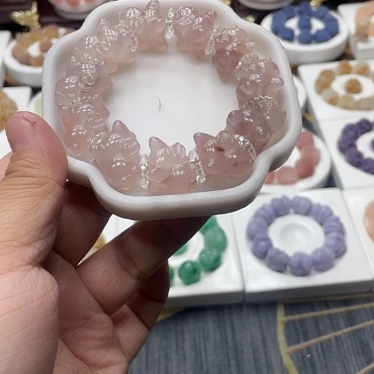 石英质玉（非洲翠）合金手串