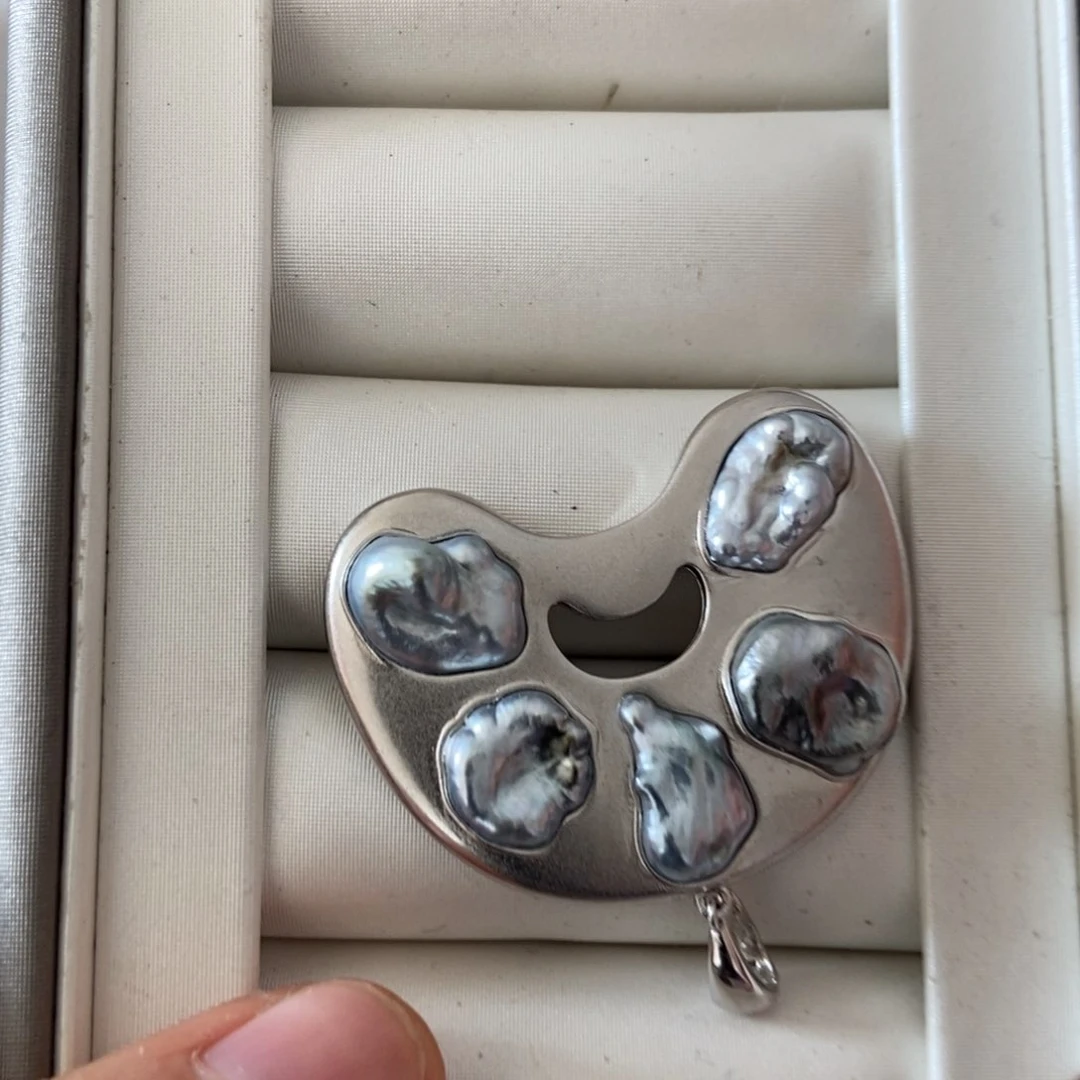 海水珍珠银S925镶嵌颈饰