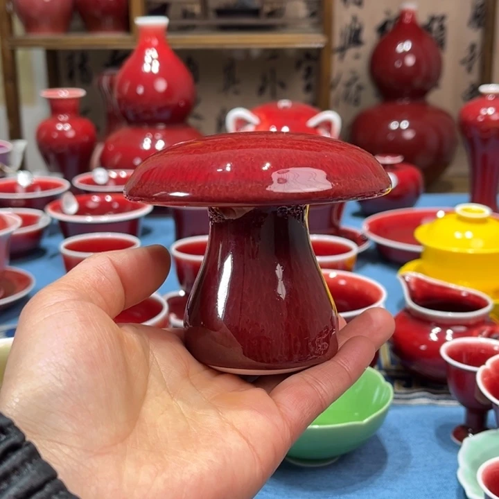 景德镇陶瓷蘑菇摆件
