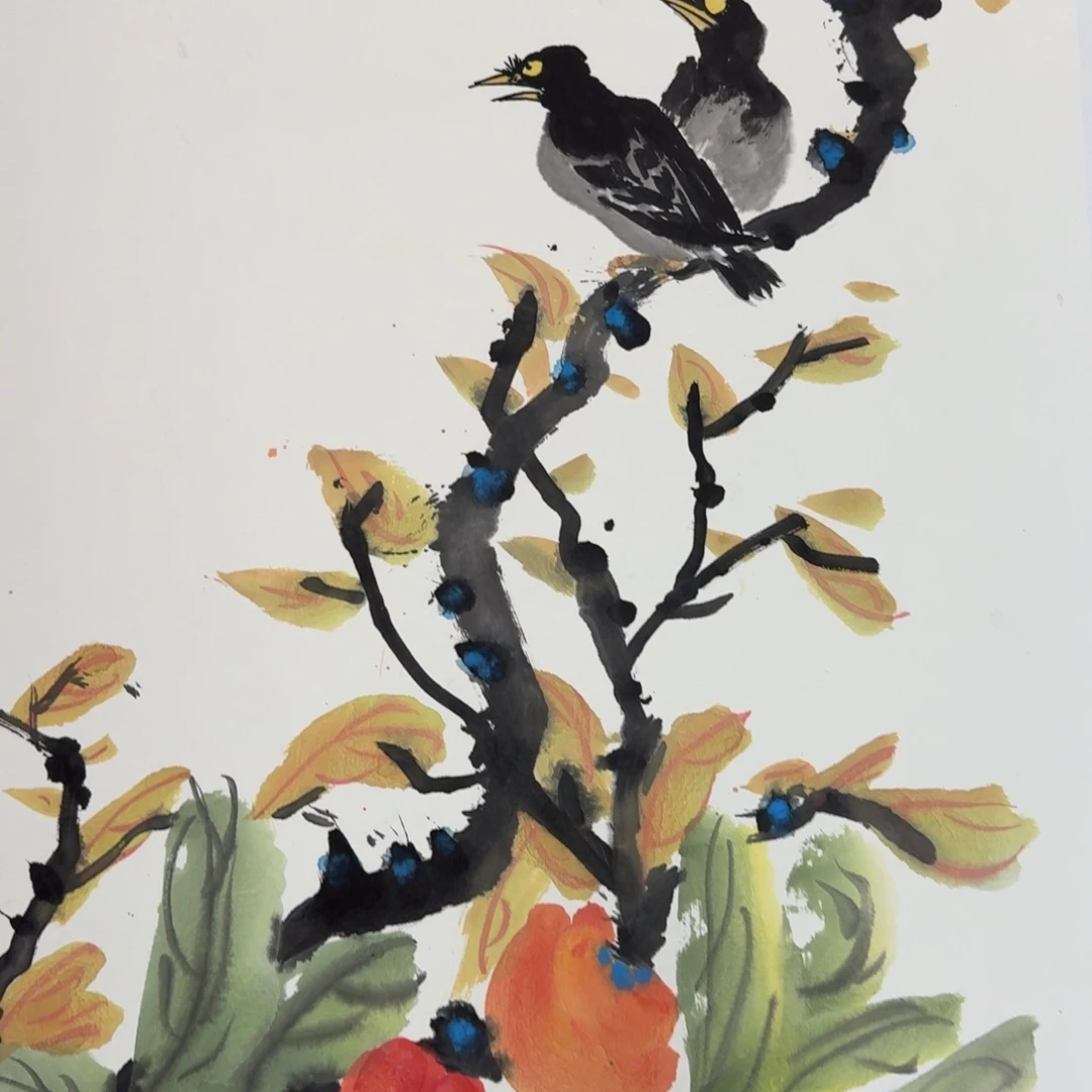 国画纯手绘山水花鸟作品