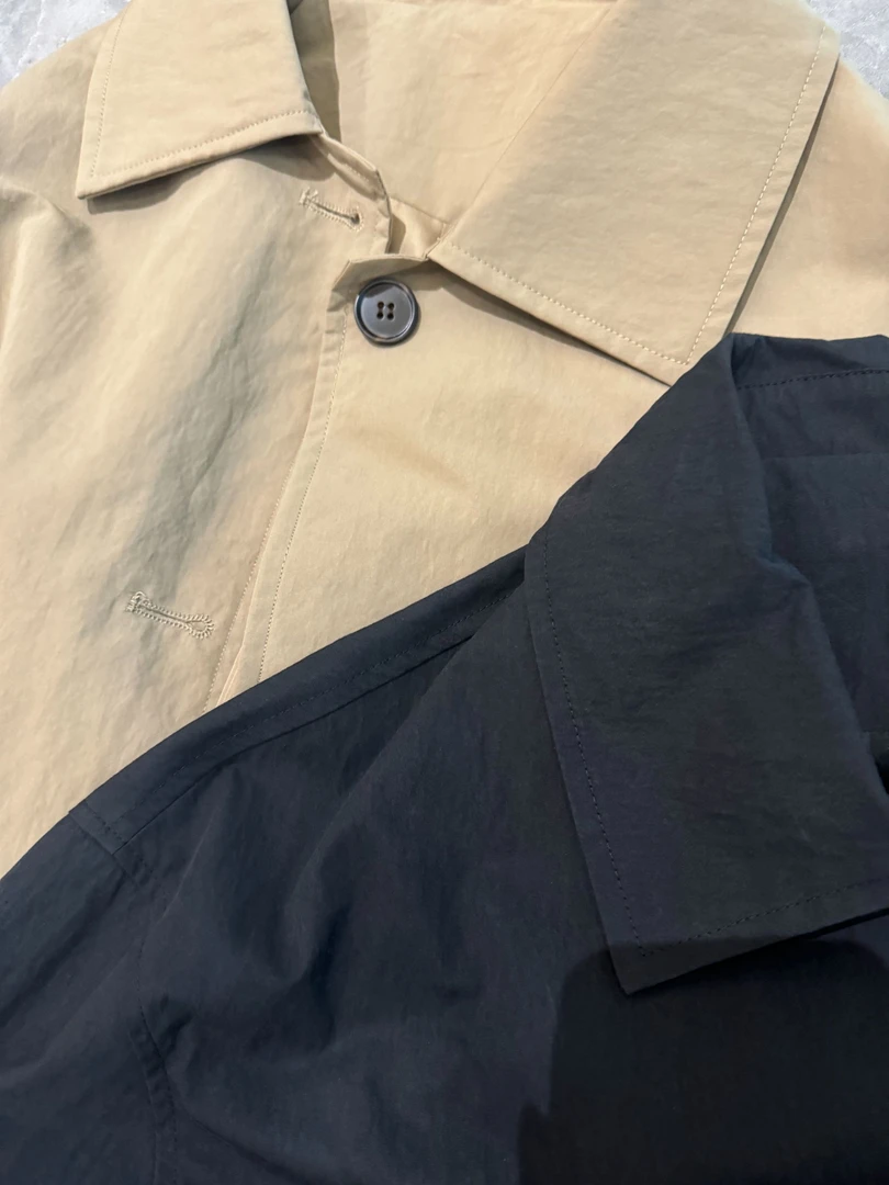 【米米私服】简约时尚长袖薄款翻领常规风衣 2502-242