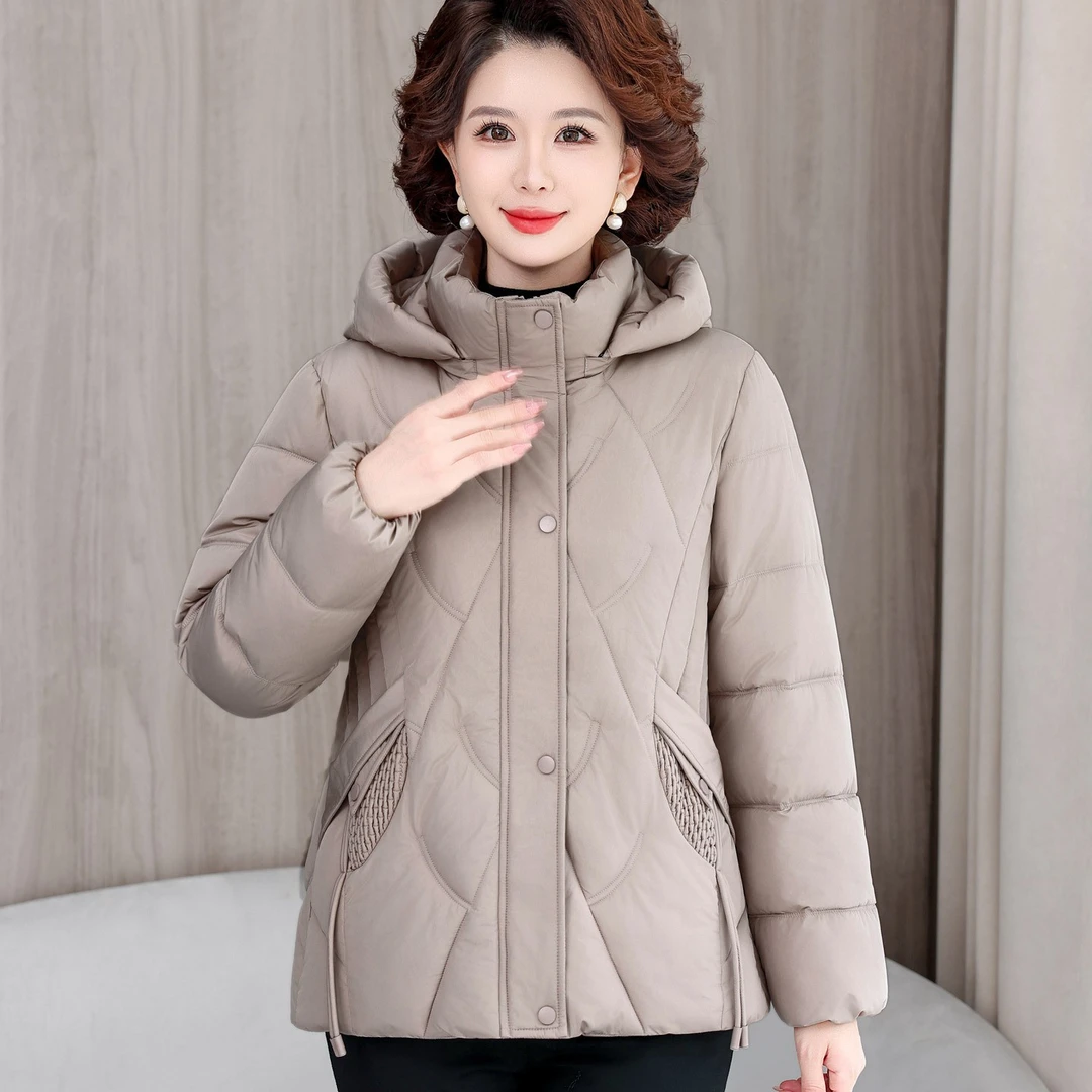 妈妈款时尚休闲棉服女士冬季2025新款中老年棉衣外套洋气百搭棉袄