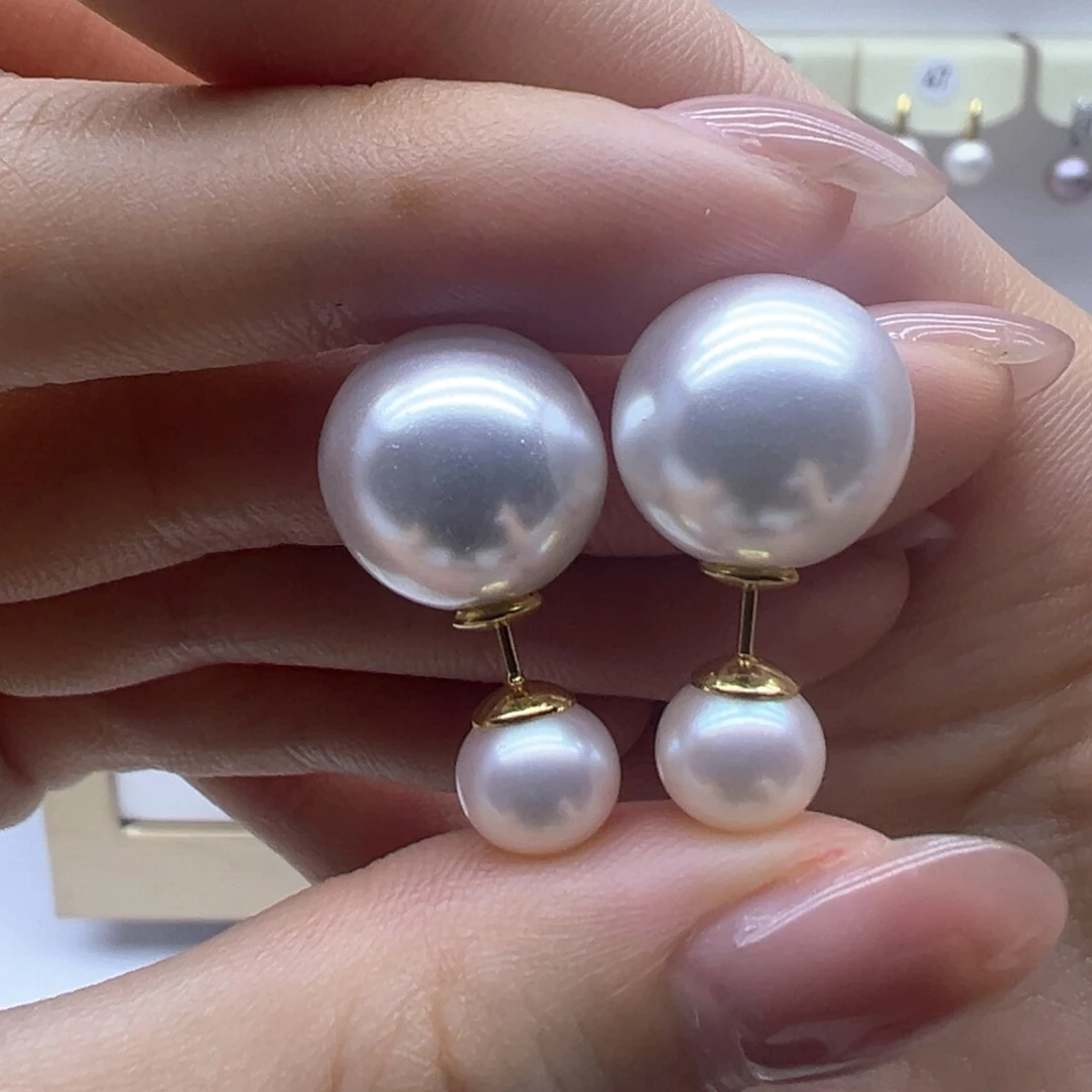 银S925镶嵌淡水珍珠耳饰