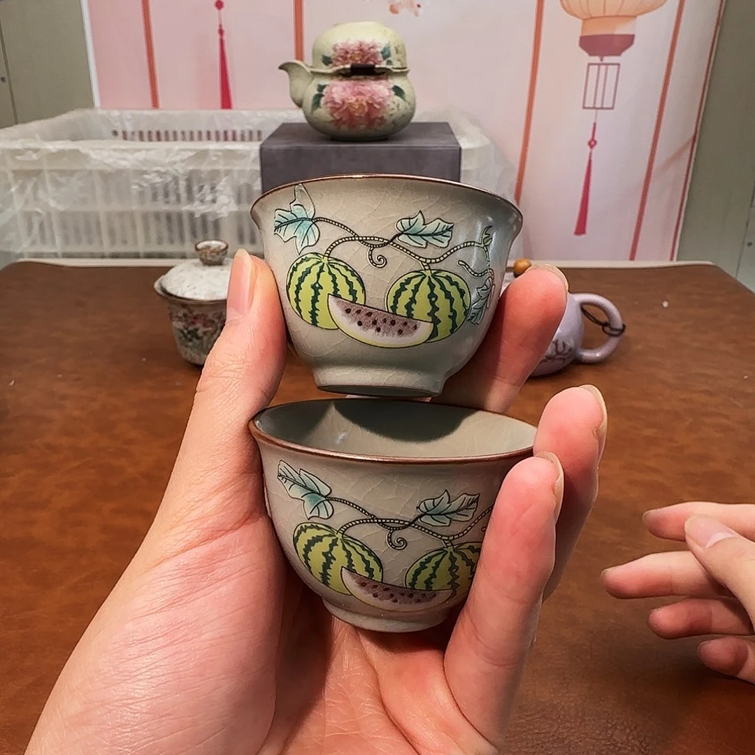 初颜茶器闪购商品链接西瓜杯两只优一堂