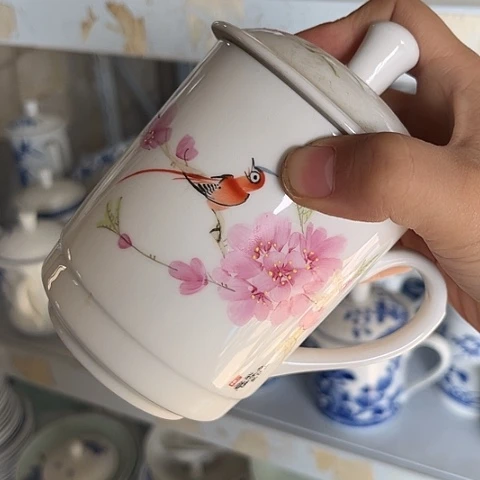 瓷其他手绘办公杯一个