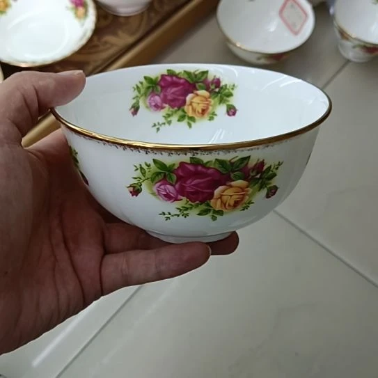 依***提红拍金5英寸如意碗6个