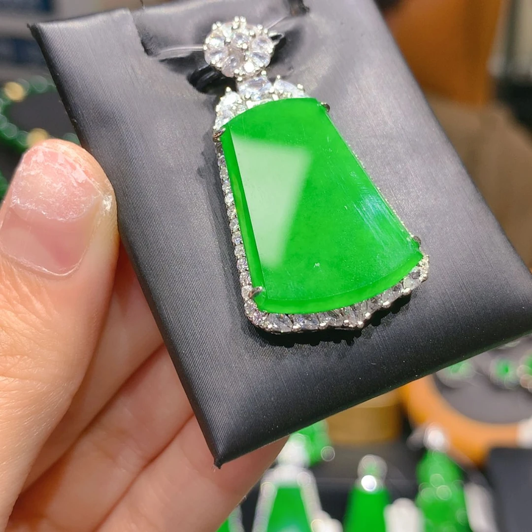 【闪购商品】翡翠银S925镶嵌颈饰4柒姐