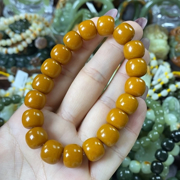 透闪石质玉手串卡12未镶嵌
