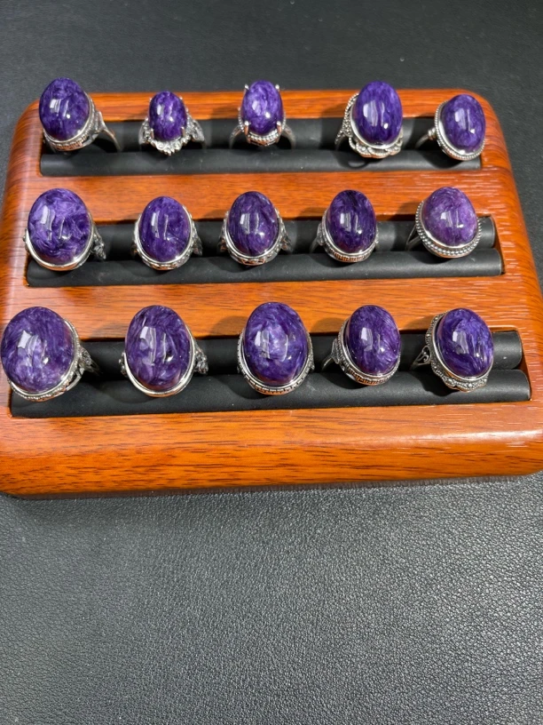 101# 紫龙晶复古戒指新款  多样性发其一