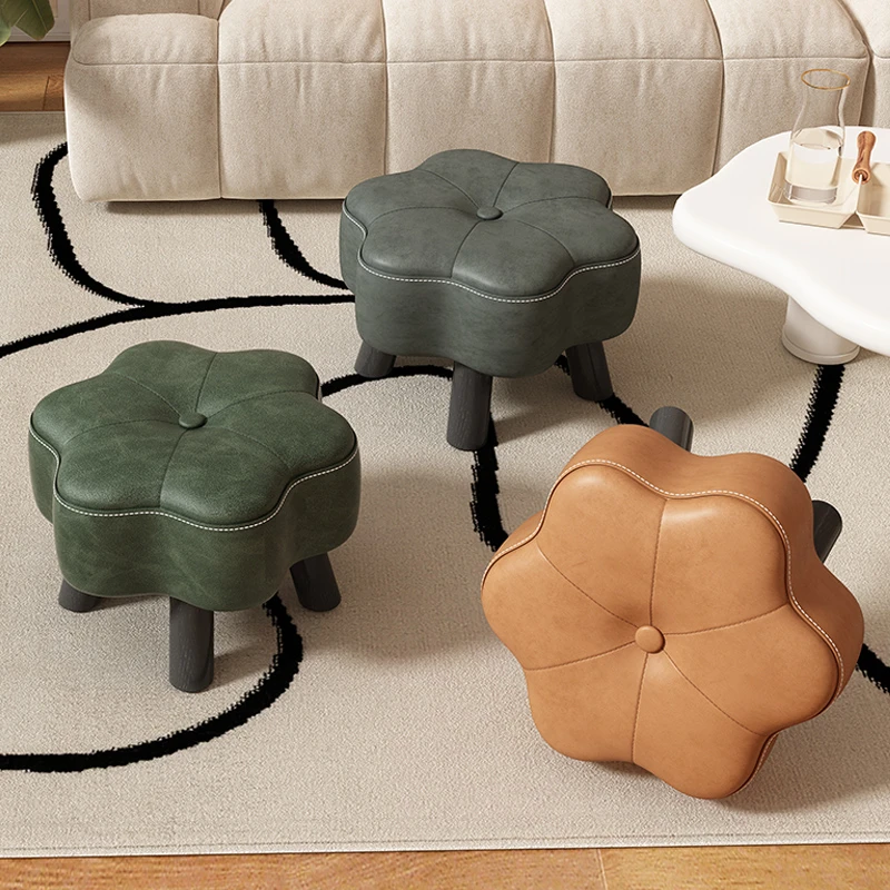 小凳子家用客厅轻奢矮凳换鞋凳沙发茶几小板凳软包创意花朵儿童凳