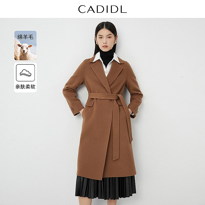 【CADIDL】冬季保暖气质时尚优雅气中长款双面呢大衣CL00504