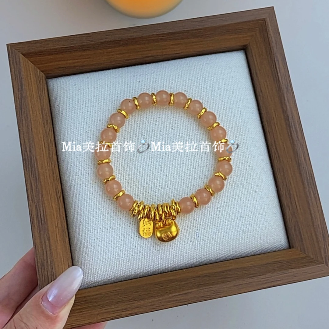 钛钢亚克力手链 情人节礼物送女友ins手串串珠手工首饰单圈小众