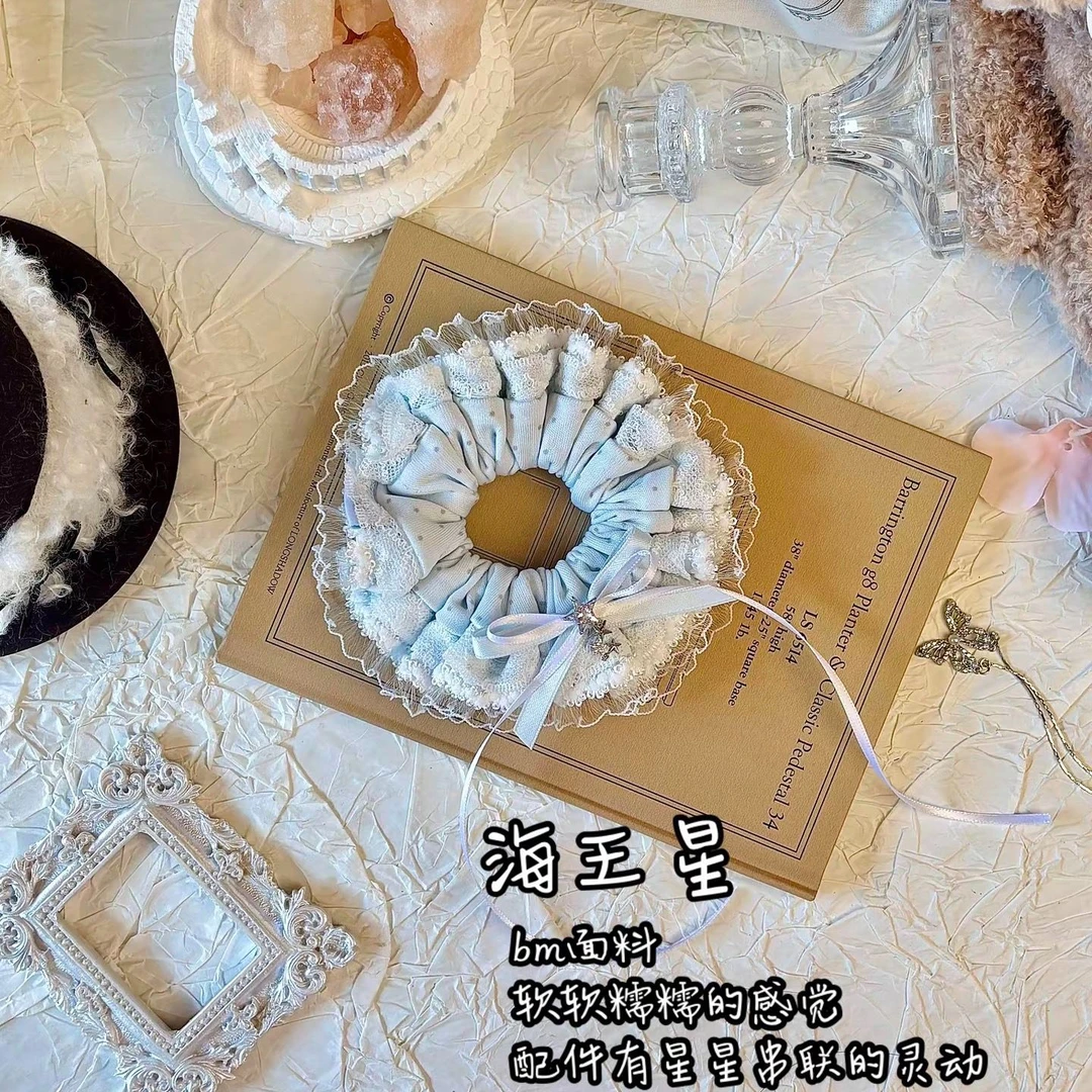 糯米橙《海王星》原创自制重工大肠发圈 清新软糯甜美饰品百搭灵动