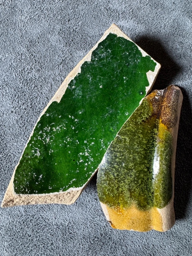 黄冶窑址标本巩县窑唐三彩绿釉碗